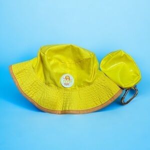 Floppy Tops Yellow Baby Sun Hat W/ Carry Pouch for Diaper Bag Clip On